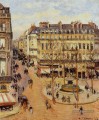 rue saint honore matin effet du soleil place du theatre francais 1898 Camille Pissarro Parisien